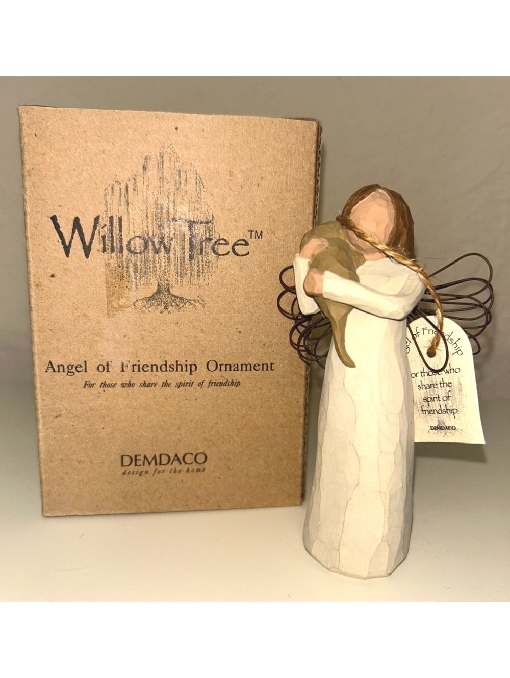 Willow Tree Angel of Friendship Ornament Susan Lordi 1999 DEMDACO w/ Card